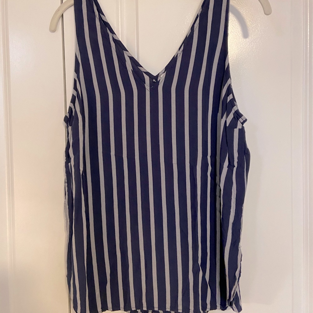 Striped V neck blouse
